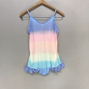Wildfox Rainbow Ruffled Romper New Small